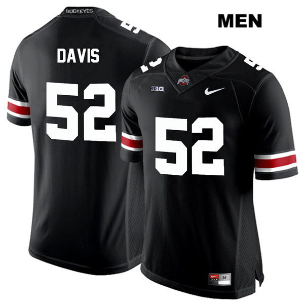 Ohio State Buckeyes Men's Wyatt Davis #52 White Number Black Authentic Nike College NCAA Stitched Football Jersey ZC19P48IS